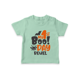 My First Halloween Party Tshirt | Personalized Baby Tshirt for Little Ones - MINT GREEN - 0-5 Months Old (Chest 17")