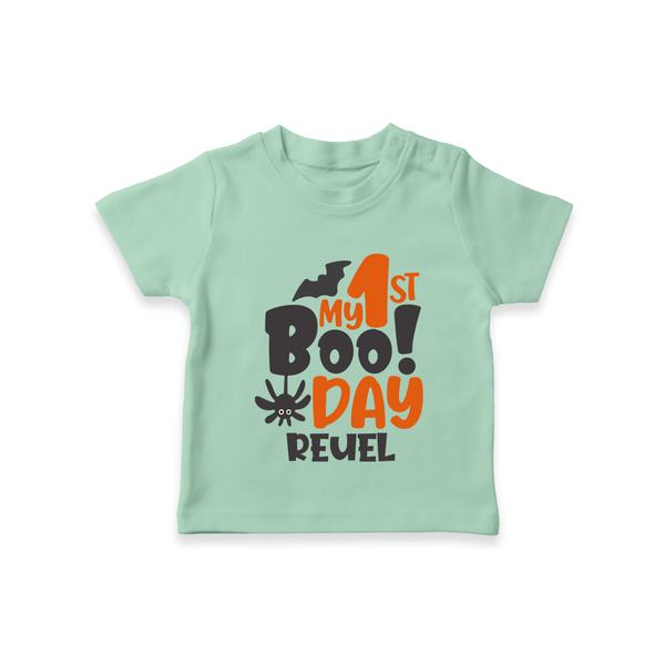 My First Halloween Party Tshirt | Personalized Baby Tshirt for Little Ones - MINT GREEN - 0-5 Months Old (Chest 17")