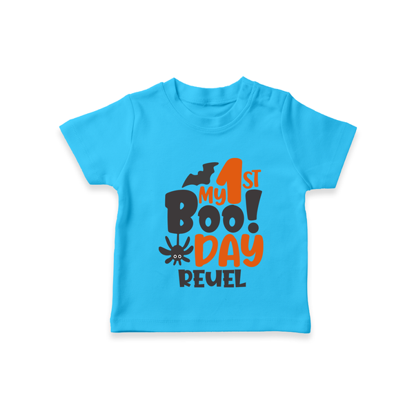 My First Halloween Party Tshirt | Personalized Baby Tshirt for Little Ones - SKY BLUE - 0-5 Months Old (Chest 17")