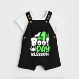My First Halloween Party Dungaree Set | Personalized Baby Dungaree Set for Little Ones - BLACK - 0 - 5 Months Old (Chest 18")
