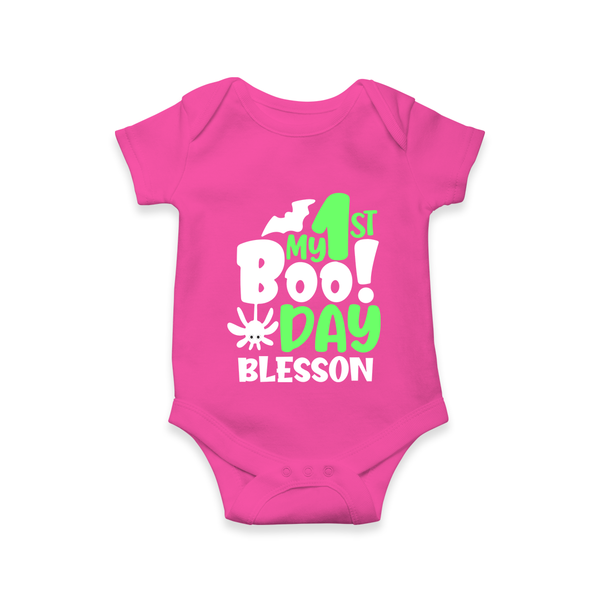 My First Halloween Party Romper | Personalized Baby Romper for Little Ones - HOT PINK - New Born (Chest 14")
