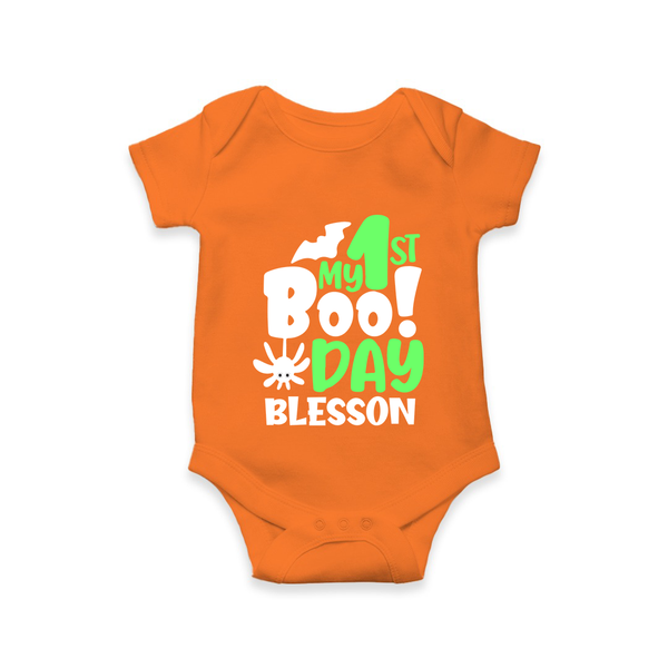 My First Halloween Party Romper | Personalized Baby Romper for Little Ones - ORANGE - New Born (Chest 14")
