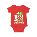 My First Boo Day Print Baby Romper   - RED - New Born (Chest 14")