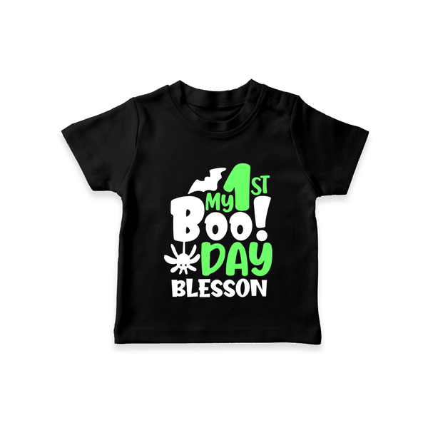 My First Halloween Party Tshirt | Personalized Baby Tshirt for Little Ones - BLACK - 0-5 Months Old (Chest 17")