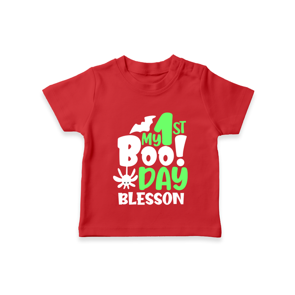 My First Halloween Party Tshirt | Personalized Baby Tshirt for Little Ones - RED - 0-5 Months Old (Chest 17")
