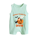 Mommy's Pumpkin Pie Romper Suit | Personalized Baby Romper Suit for Halloween - MINT GREEN - 0 - 5 Months Old (Chest 18")