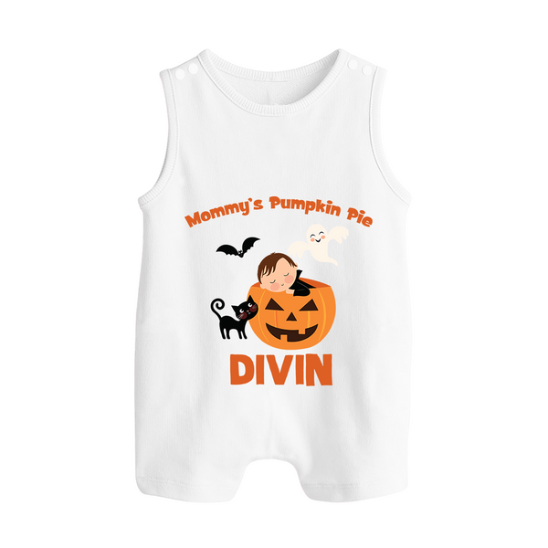 Mommy's Pumpkin Pie Romper Suit | Personalized Baby Romper Suit for Halloween - WHITE - 0 - 5 Months Old (Chest 18")