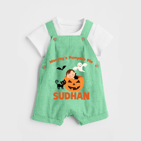 Mommy's Pumpkin Pie Print Baby Dungaree  - GREEN - 0 - 5 Months Old (Chest 18")