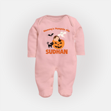 Mommy's Pumpkin Pie Print Baby Full Body Suit  - BABY PINK - New Born (Chest 7.5")