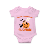 Mommy's Pumpkin Pie Print Baby Romper   - BABY PINK - New Born (Chest 14")