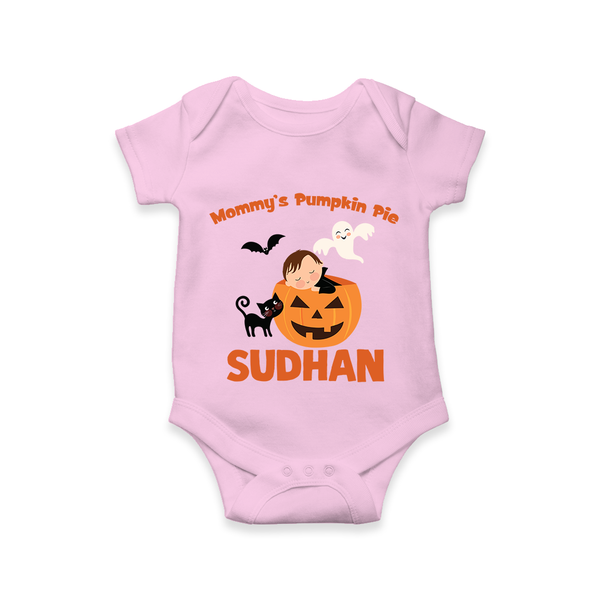 Mommy's Pumpkin Pie Print Baby Romper   - BABY PINK - New Born (Chest 14")