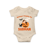 Mommy's Pumpkin Pie Print Baby Romper   - IVORY - New Born (Chest 14")