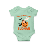 Mommy's Pumpkin Pie Print Baby Romper   - MINT GREEN - New Born (Chest 14")