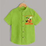 Mommy's Pumpkin Pie Print Baby Kids Shirt  - LIME GREEN - 0 - 6 Months Old (Chest 23")