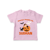 Mommy's Pumpkin Pie Print Baby Tshirt  - BABY PINK - 0-5 Months Old (Chest 17")