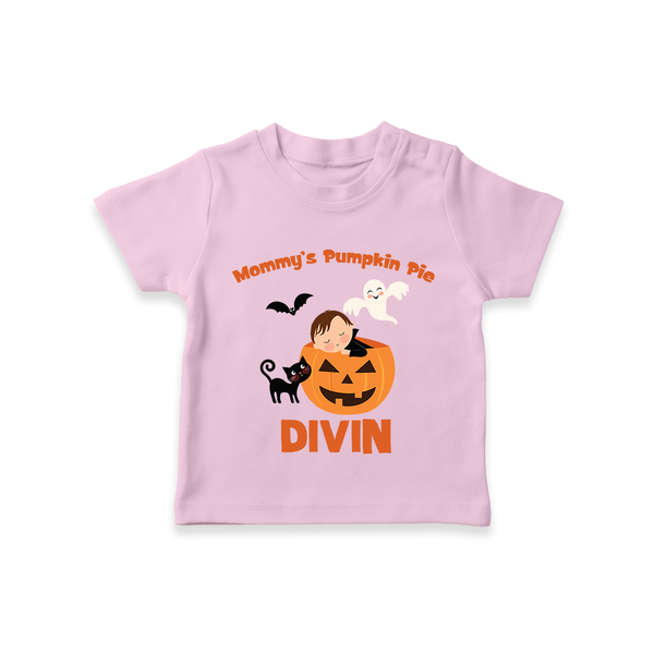 Mommy's Pumpkin Pie Tshirt | Personalized Baby Tshirt for Halloween - BABY PINK - 0-5 Months Old (Chest 17")