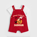 Mommy's Pumpkin Pie Print Baby Dungaree  - RED - 0 - 5 Months Old (Chest 18")