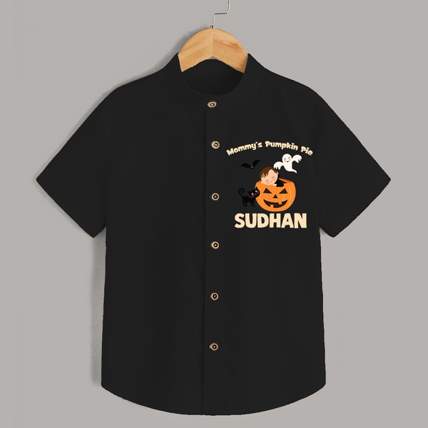 Mommy's Pumpkin Pie Print Baby Kids Shirt  - BLACK - 0 - 6 Months Old (Chest 23")