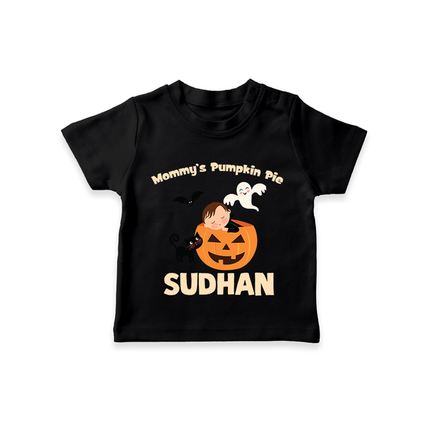 Mommy's Pumpkin Pie Print Baby Tshirt  - BLACK - 0-5 Months Old (Chest 17")