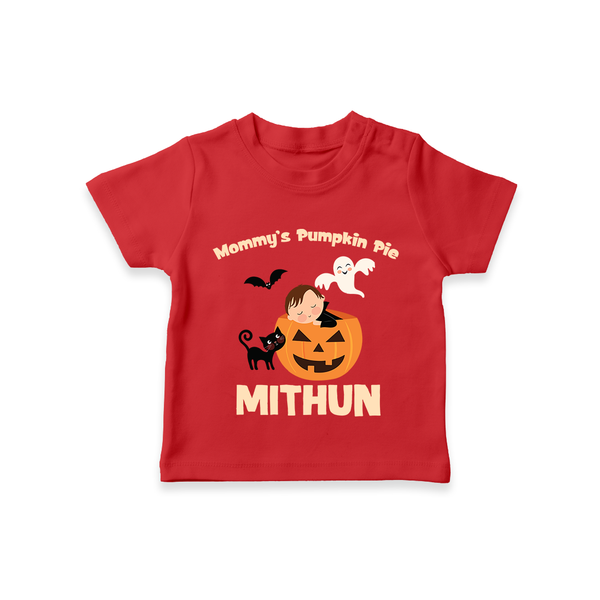Mommy's Pumpkin Pie Tshirt | Personalized Baby Tshirt for Halloween - RED - 0-5 Months Old (Chest 17")
