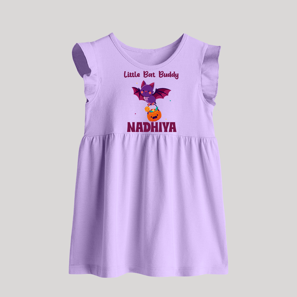 Little Bat Buddy Print Baby Baby Frock  - LILAC - 0 - 3 Months Old (Chest 17")