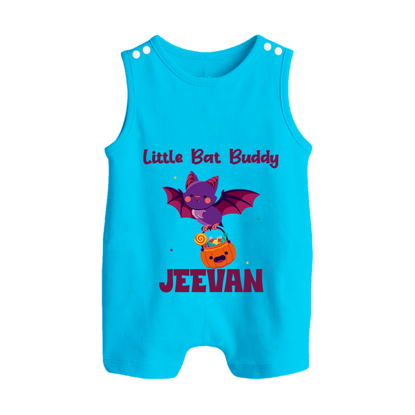Little Bat Buddy Romper Suit | Custom Baby Romper Suit for Spooky Fun - SKY BLUE - 0 - 5 Months Old (Chest 18")