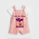 Little Bat Buddy Print Baby Dungaree  - PEACH - 0 - 5 Months Old (Chest 18")