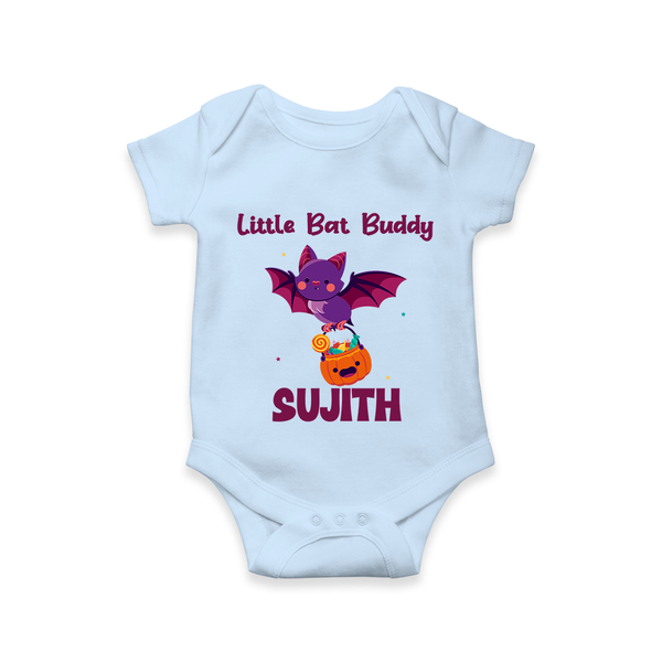 Little Bat Buddy Print Baby Romper   - BABY BLUE - New Born (Chest 14")