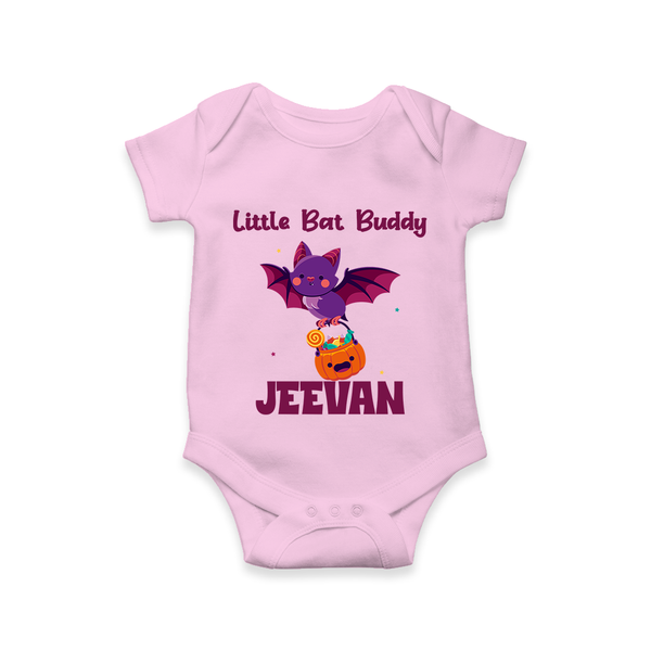 Little Bat Buddy Romper | Custom Baby Romper for Spooky Fun - BABY PINK - New Born (Chest 14")