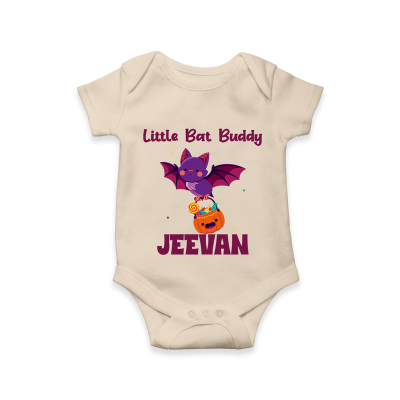 Little Bat Buddy Romper | Custom Baby Romper for Spooky Fun - IVORY - New Born (Chest 14")