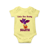 Little Bat Buddy Print Baby Romper   - PASTEL YELLOW - New Born (Chest 14")