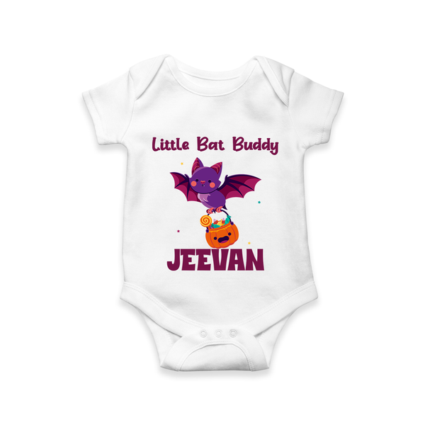 Little Bat Buddy Romper | Custom Baby Romper for Spooky Fun - WHITE - New Born (Chest 14")