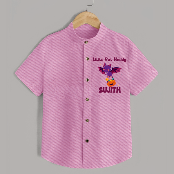 Little Bat Buddy Print Baby Kids Shirt  - BABY PINK - 0 - 6 Months Old (Chest 23")