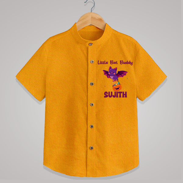 Little Bat Buddy Print Baby Kids Shirt  - CHROME YELLOW - 0 - 6 Months Old (Chest 23")