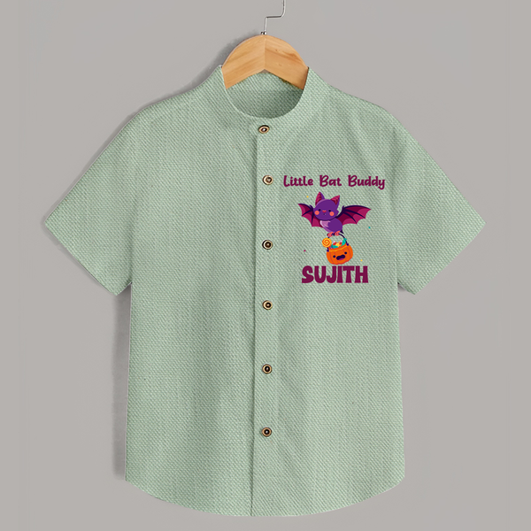 Little Bat Buddy Print Baby Kids Shirt  - MINT GREEN - 0 - 6 Months Old (Chest 23")