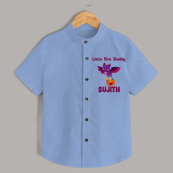 Little Bat Buddy Print Baby Kids Shirt  - SKY BLUE - 0 - 6 Months Old (Chest 23")