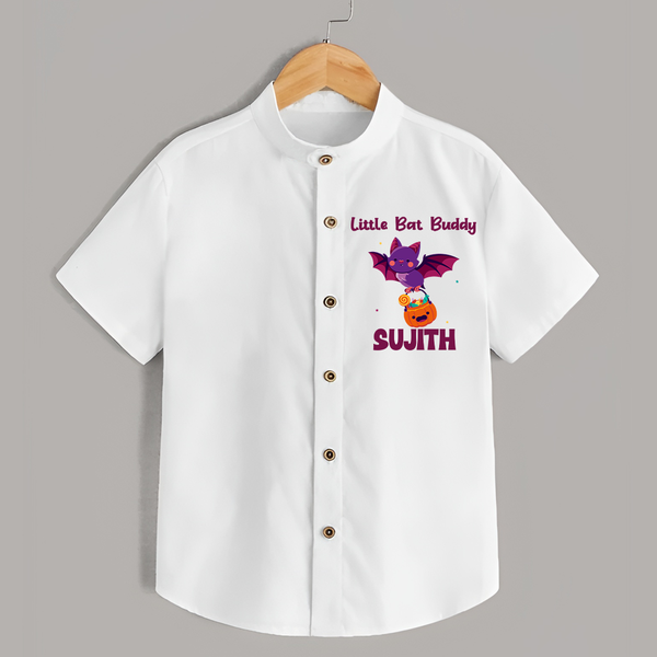 Little Bat Buddy Print Baby Kids Shirt  - WHITE - 0 - 6 Months Old (Chest 23")