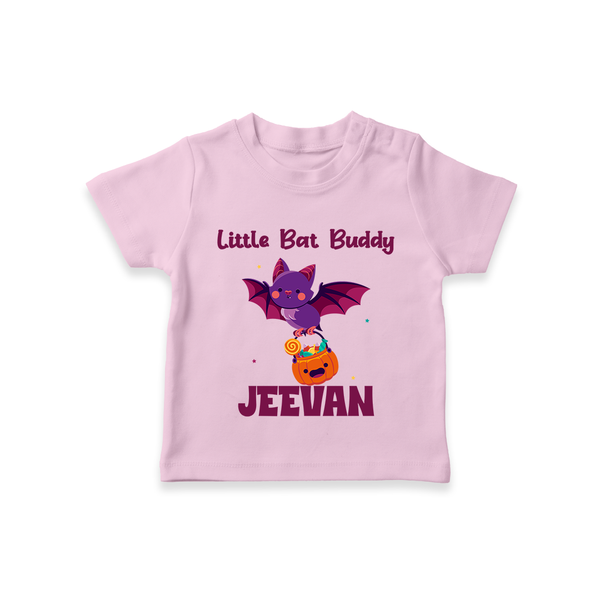 Little Bat Buddy Tshirt | Custom Baby Tshirt for Spooky Fun - BABY PINK - 0-5 Months Old (Chest 17")