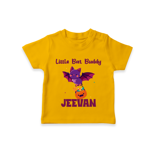 Little Bat Buddy Tshirt | Custom Baby Tshirt for Spooky Fun - CHROME YELLOW - 0-5 Months Old (Chest 17")