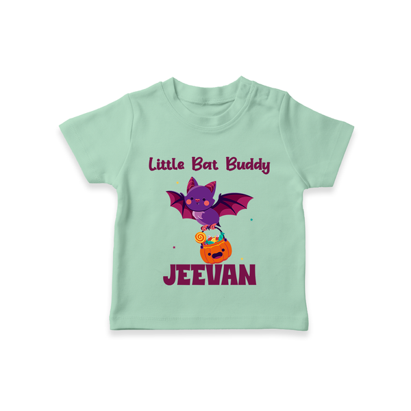 Little Bat Buddy Tshirt | Custom Baby Tshirt for Spooky Fun - MINT GREEN - 0-5 Months Old (Chest 17")