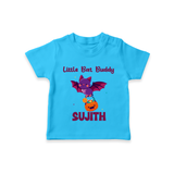 Little Bat Buddy Print Baby Tshirt  - SKY BLUE - 0-5 Months Old (Chest 17")