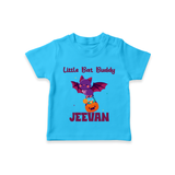 Little Bat Buddy Tshirt | Custom Baby Tshirt for Spooky Fun - SKY BLUE - 0-5 Months Old (Chest 17")