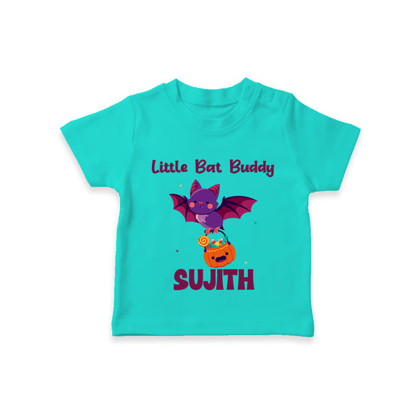 Little Bat Buddy Print Baby Tshirt  - TEAL - 0-5 Months Old (Chest 17")