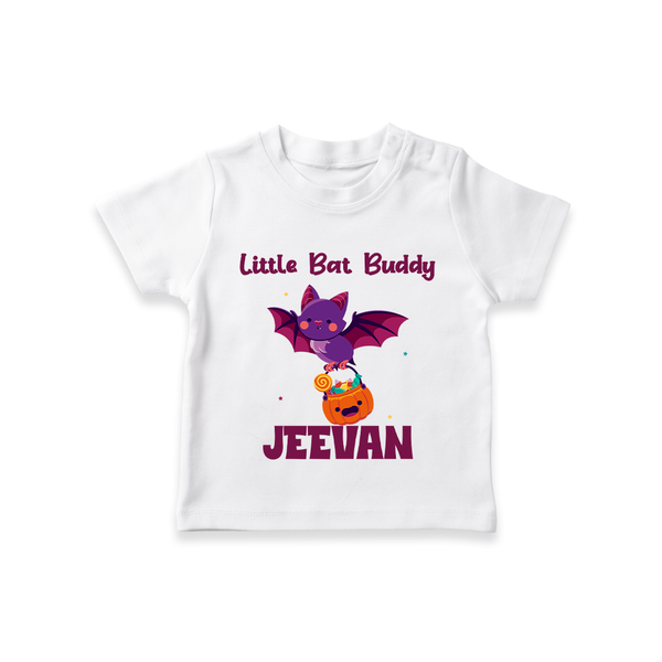 Little Bat Buddy Tshirt | Custom Baby Tshirt for Spooky Fun - WHITE - 0-5 Months Old (Chest 17")