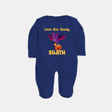 Little Bat Buddy Print Baby Full Body Suit  - NAVY BLUE - New Born (Chest 7.5")