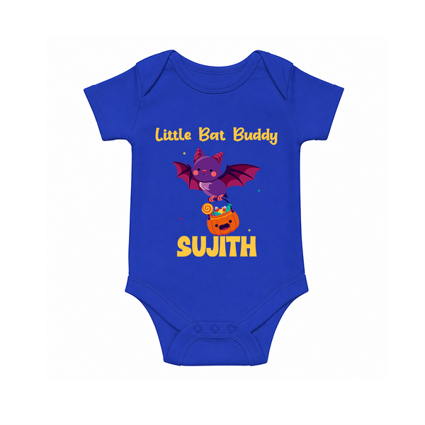 Little Bat Buddy Print Baby Romper   - COBALT BLUE - New Born (Chest 14")