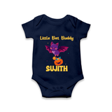 Little Bat Buddy Print Baby Romper   - NAVY BLUE - New Born (Chest 14")