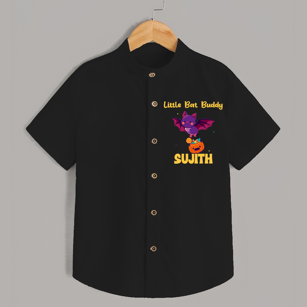 Little Bat Buddy Print Baby Kids Shirt  - BLACK - 0 - 6 Months Old (Chest 23")