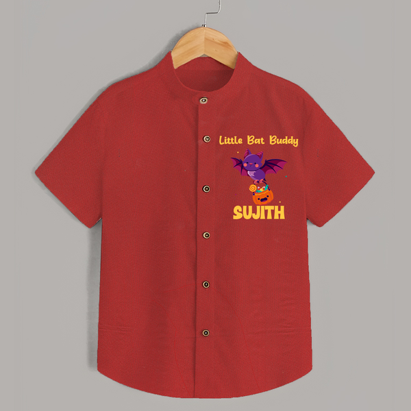 Little Bat Buddy Print Baby Kids Shirt  - RED - 0 - 6 Months Old (Chest 23")