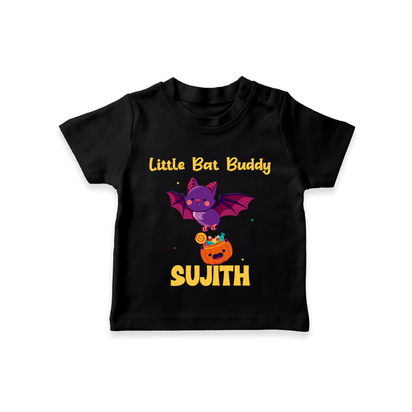 Little Bat Buddy Print Baby Tshirt  - BLACK - 0-5 Months Old (Chest 17")